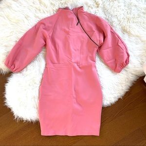 McQueen style oriental neck dress pink xs